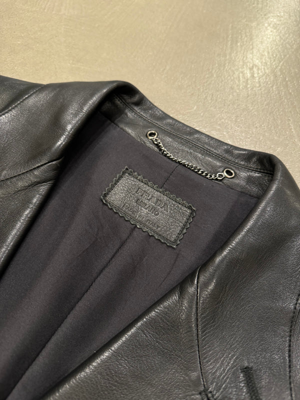 2000s Prada leather coat