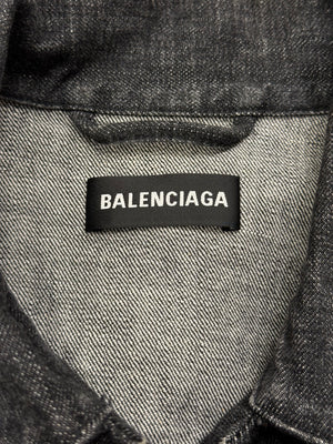 Balenciaga faded logo oversized denim jacket