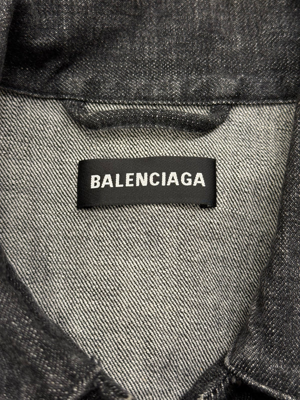 Balenciaga faded logo oversized denim jacket
