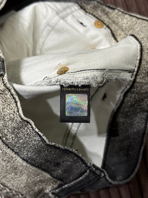 2000s Roberto Cavalli metallic glitter gradient pants