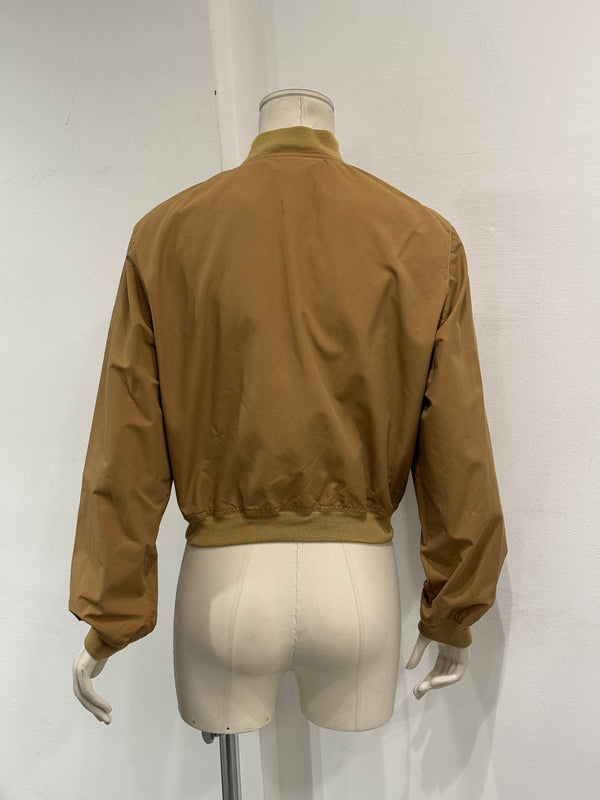 1990s Armani brown cotton bomber jacket
