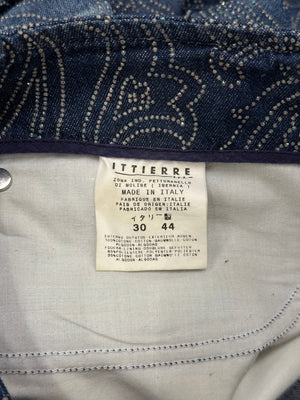 2000s Versace embellished flared denim