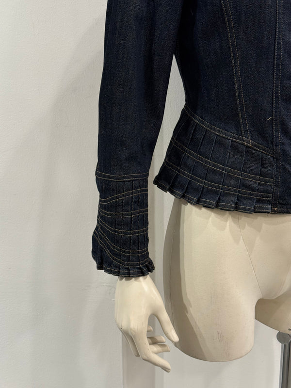 S/S2004 Gucci by Tom Ford paneled biker denim jacket