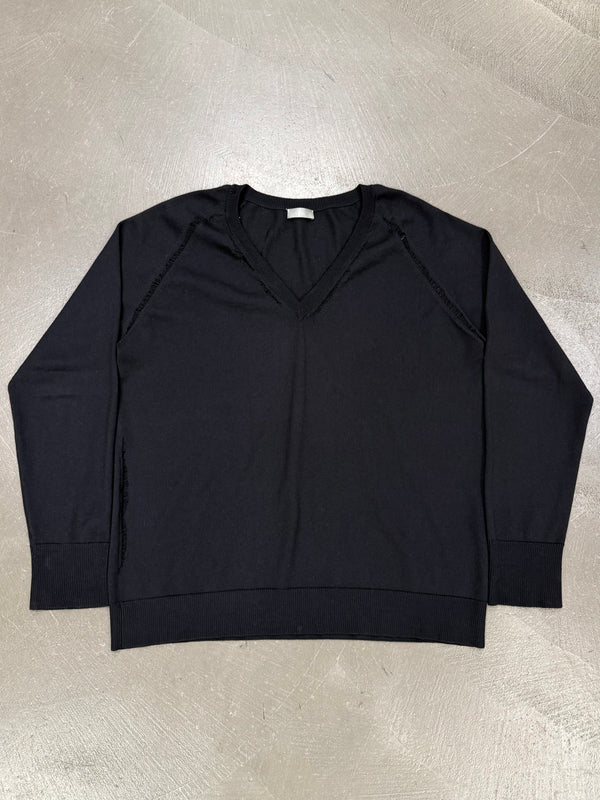 A/W2005 Dior by Hedi Slimane distressed v-neck knit