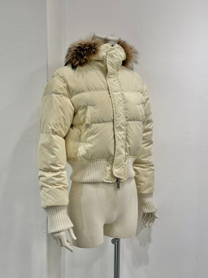 2000s Dsquared2 cropped down jacket with real fur
