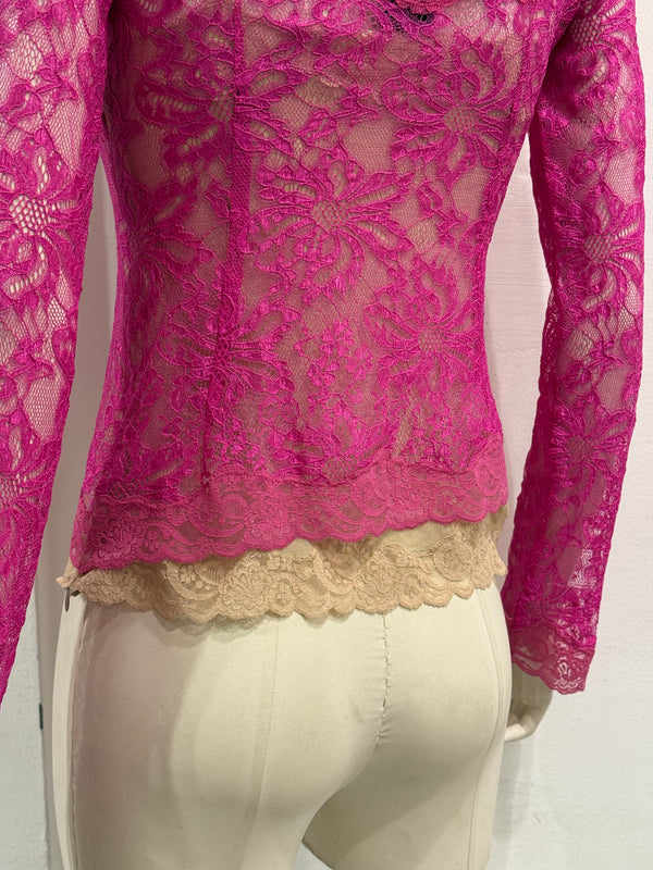 2000s Dolce & Gabbana lace double layer blouse