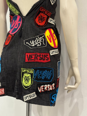 2000s Versace Versus patchwork dress