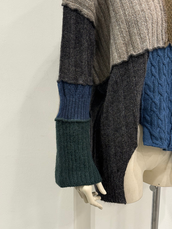 1994 Dolce & Gabbana “Le Maglie” runway patchwork reconstructed knit cardigan