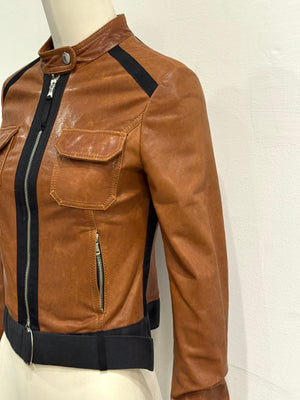 2000s Dolce & Gabbana paneled moto jacket