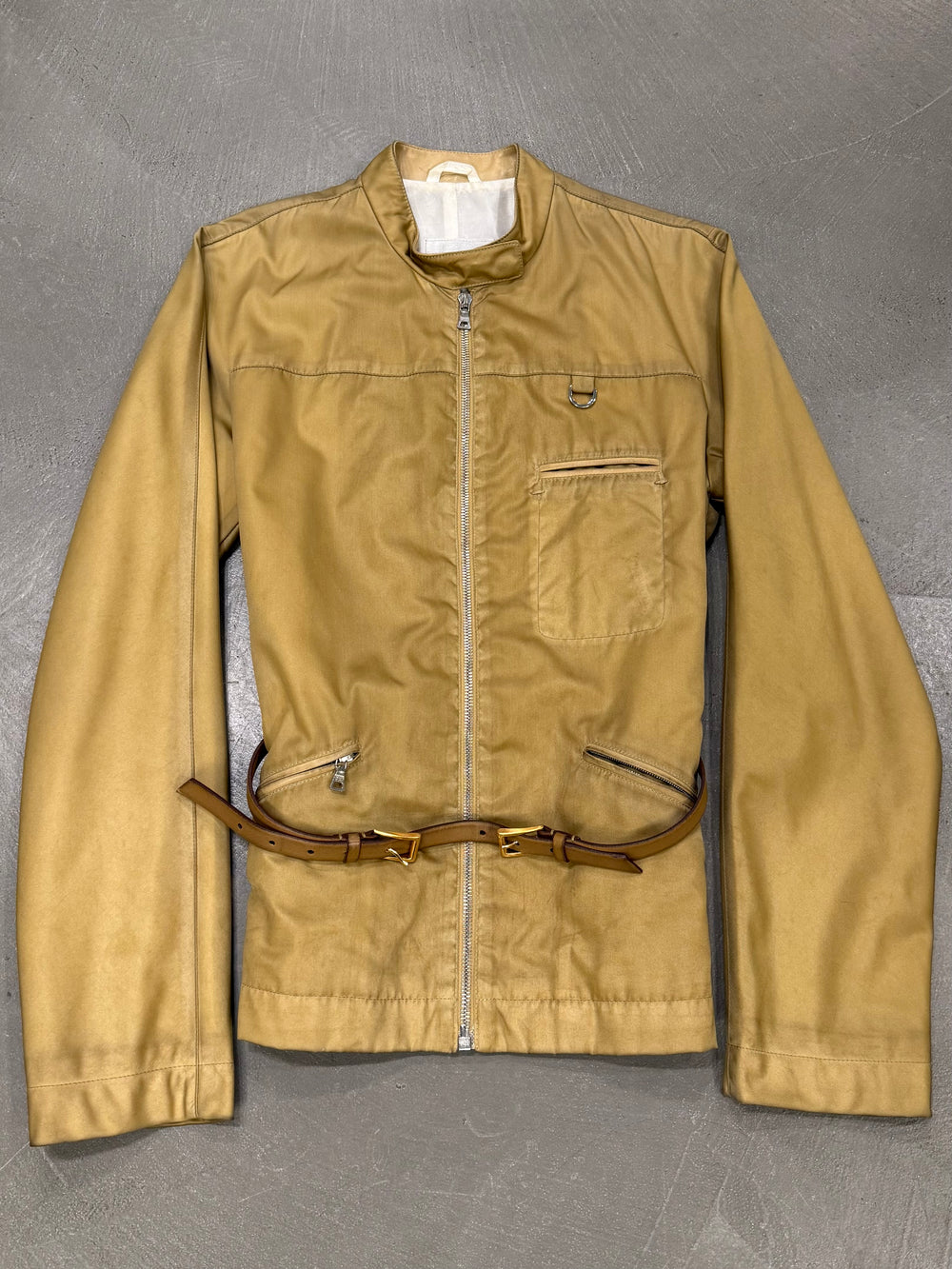 2000s Prada belted nylon zip-up jacket