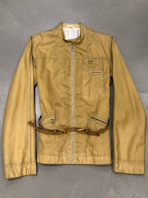 2000s Prada belted nylon zip-up jacket