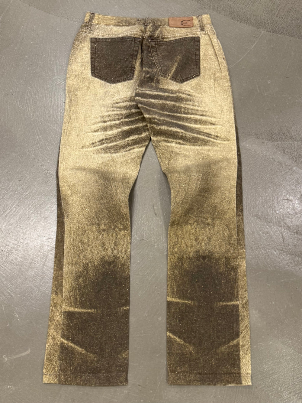 2000s Cavalli faded effect print jeans