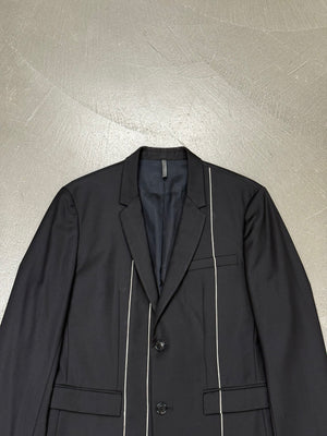 2000s Dior Homme contrast stripe tailored blazer jacket