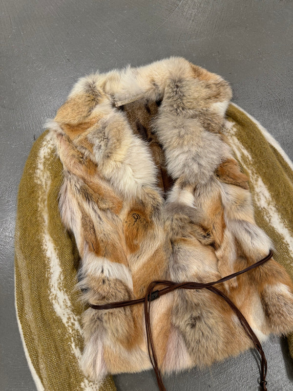 2000s Roberto Cavalli coyote fur hybrid jacket