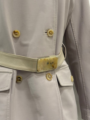 2000s Prada leather & nylon hybrid coat