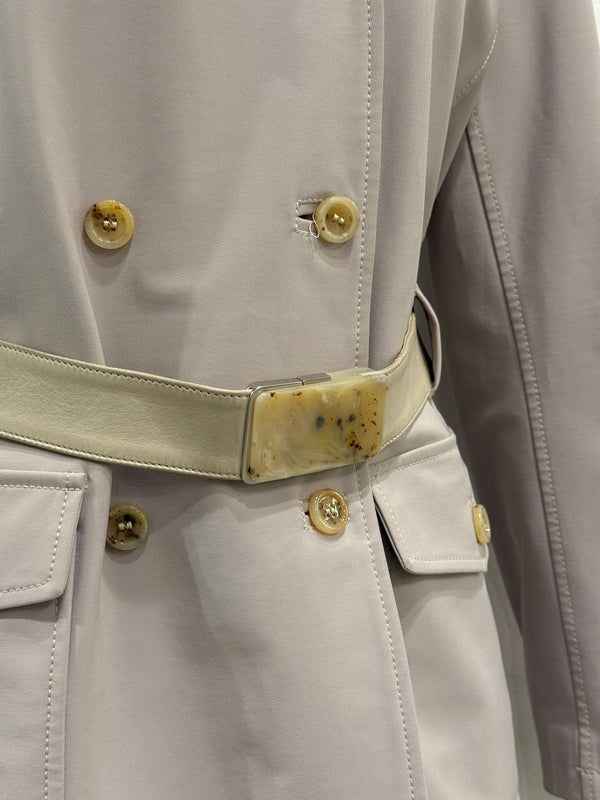 2000s Prada leather & nylon hybrid coat