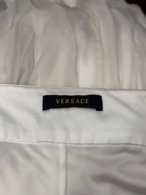 2000s Gianni Versace mainline beaded ivory long dress