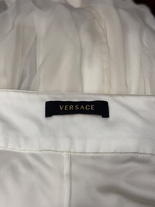 2000s Gianni Versace mainline beaded ivory long dress