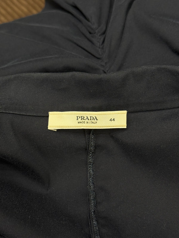2000s Prada ruched short sleeve shirt