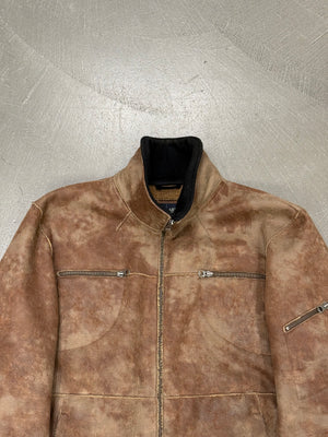 2000s Armani faded faux shearling jacket