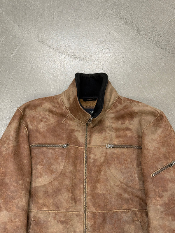 2000s Armani faded faux shearling jacket