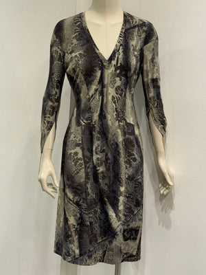 2003 Roberto Cavalli abstract print midi dress