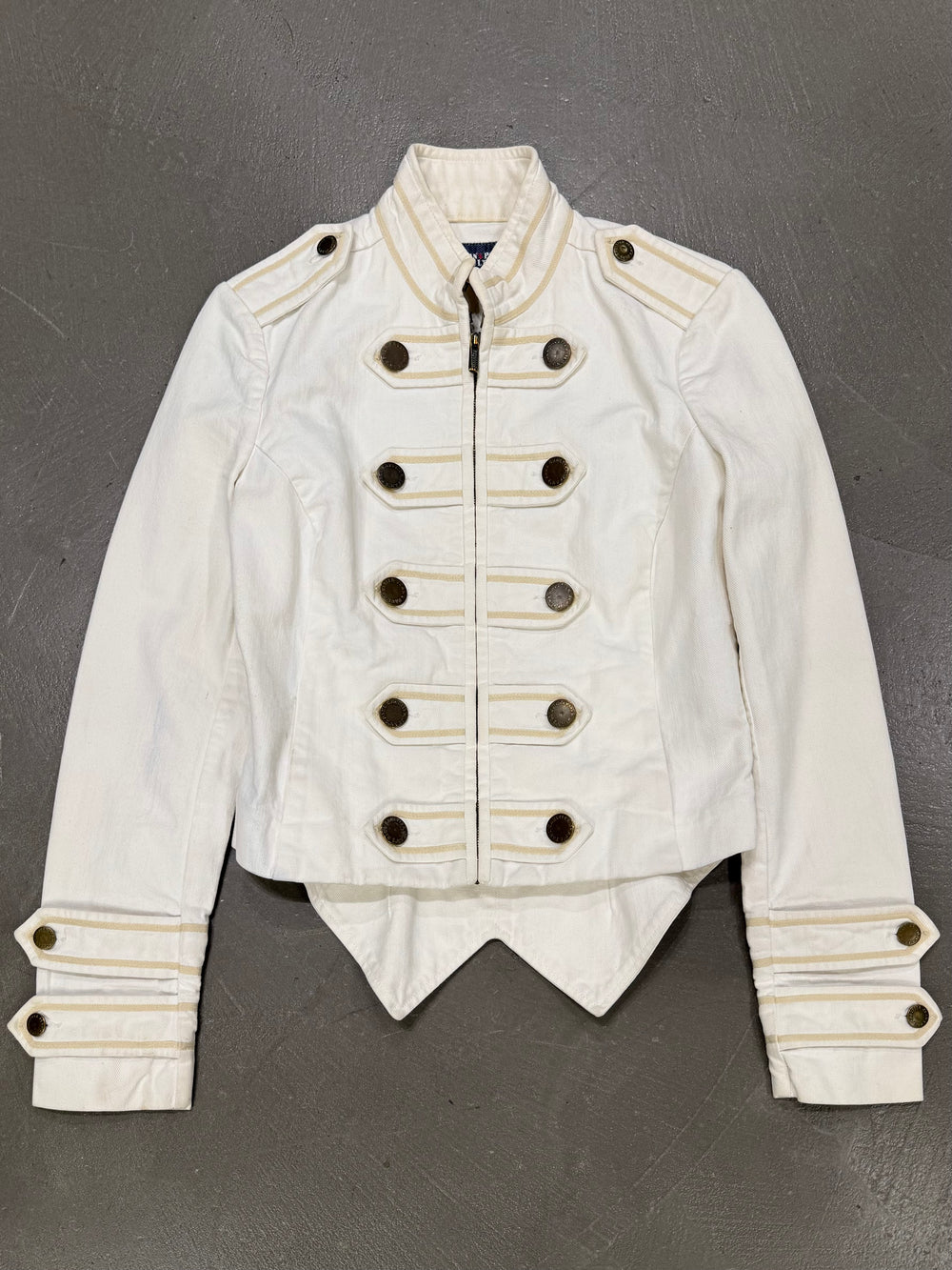 1990s Jean Paul Gaultier white military napoleon jacket