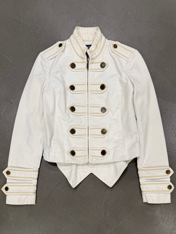 1990s Jean Paul Gaultier white military napoleon jacket