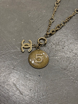 A/W2013 Chanel n5 gold chain necklace
