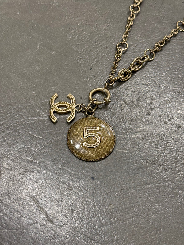 A/W2013 Chanel n5 gold chain necklace