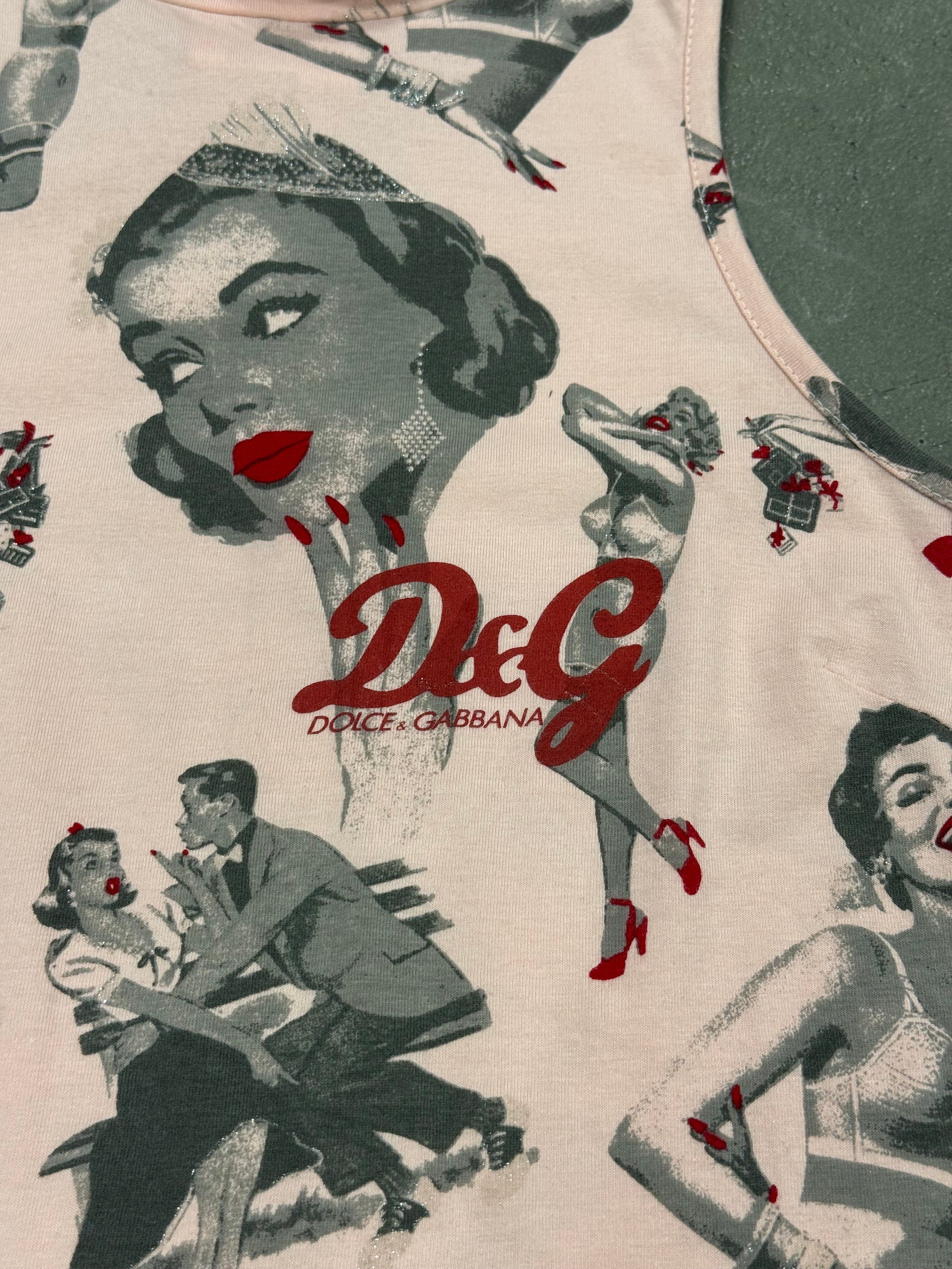 2000s D＆G Face tank top 2000s Dolce & Gabbana iconic faces tank top