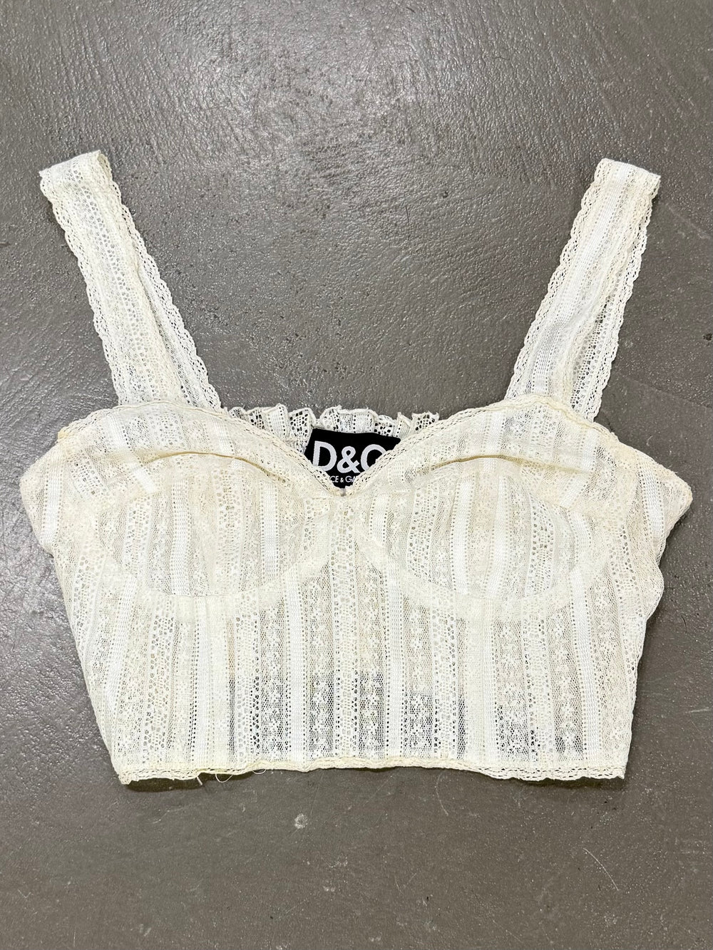 1990s Dolce & Gabbana sheer lace corset top