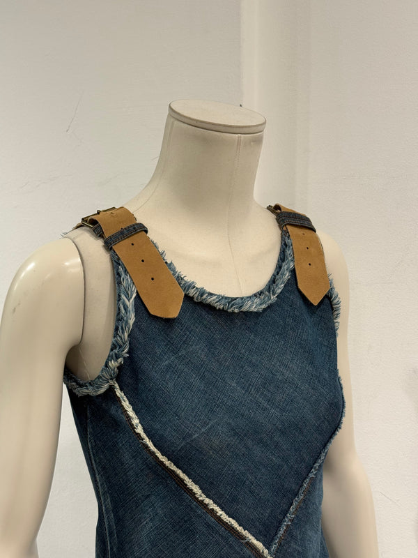 2000s Jean Paul Gaultier denim asymmetrical dress
