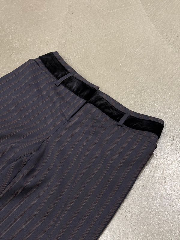 2000s Dolce & Gabbana scarf detail pinstripe suit