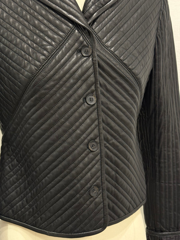 1990s Loewe paneled cropped leather jacket