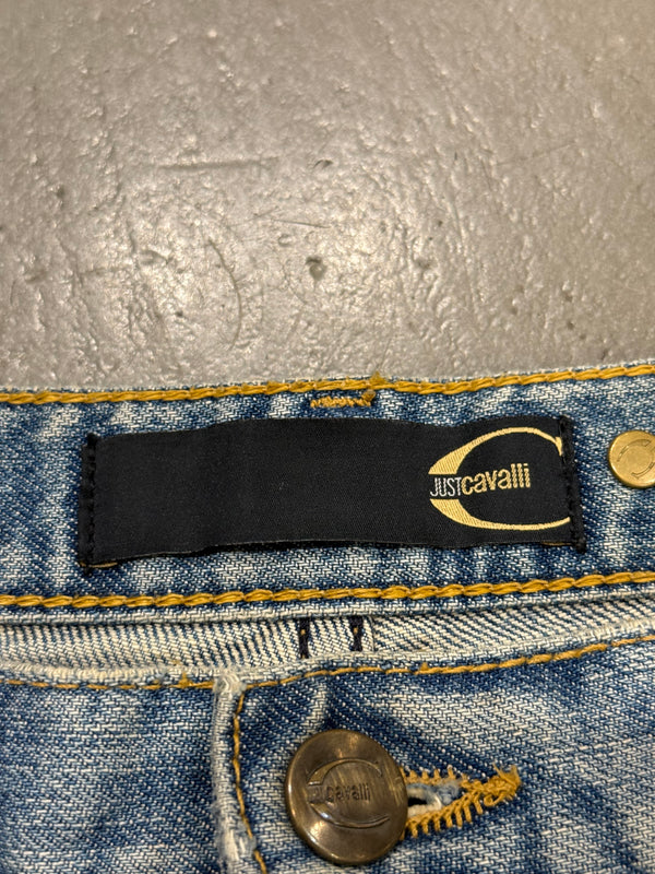2000s Cavalli distressed studded jeans