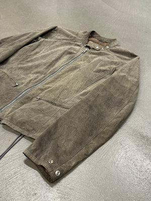 2000s Prada moto lace leather jacket