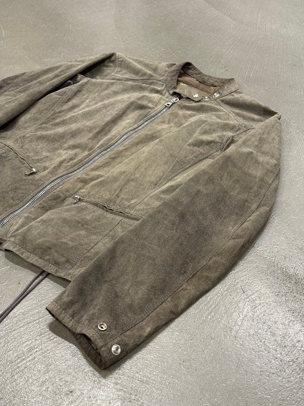 2000s Prada moto lace leather jacket