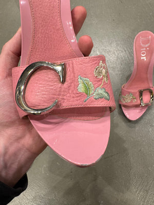Christian Dior by John Galliano flowers logo sandals