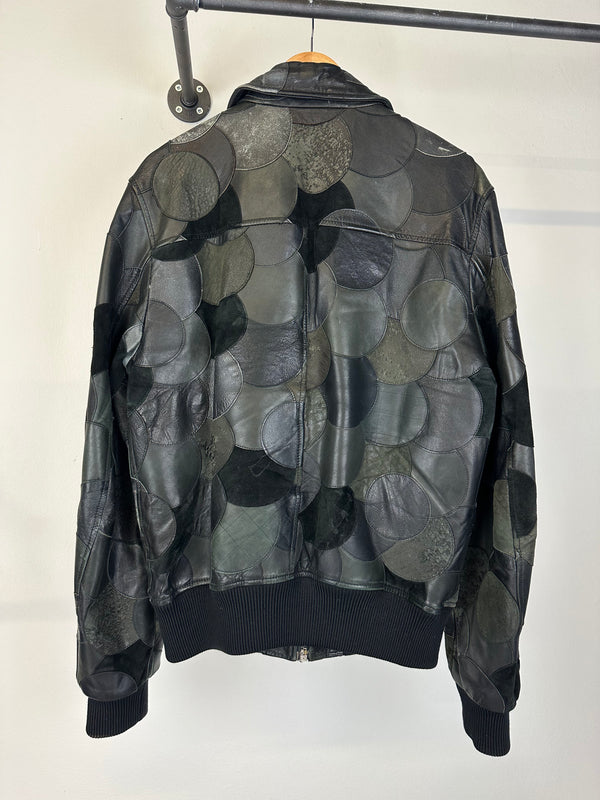 AW2008 Dolce & Gabbana patchwork bomber leather jacket