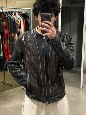 SS2014 Dsquared2 multi-zip biker leather jacket