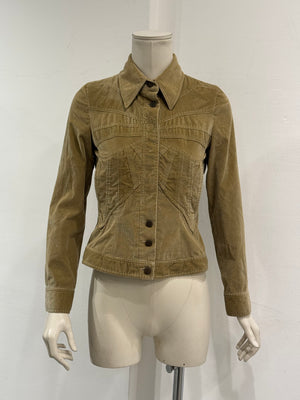 2002 Dolce & Gabbana butterfly corduroy structured jacket