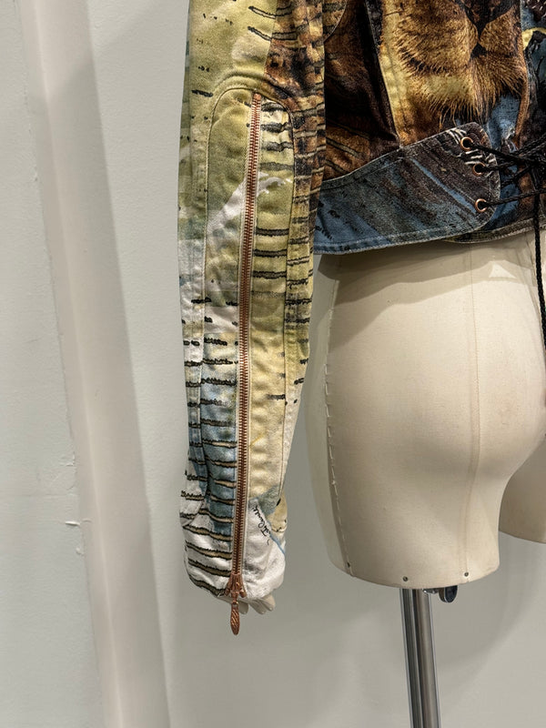 S/S2002 Roberto cavalli jungle lion cropped jacket