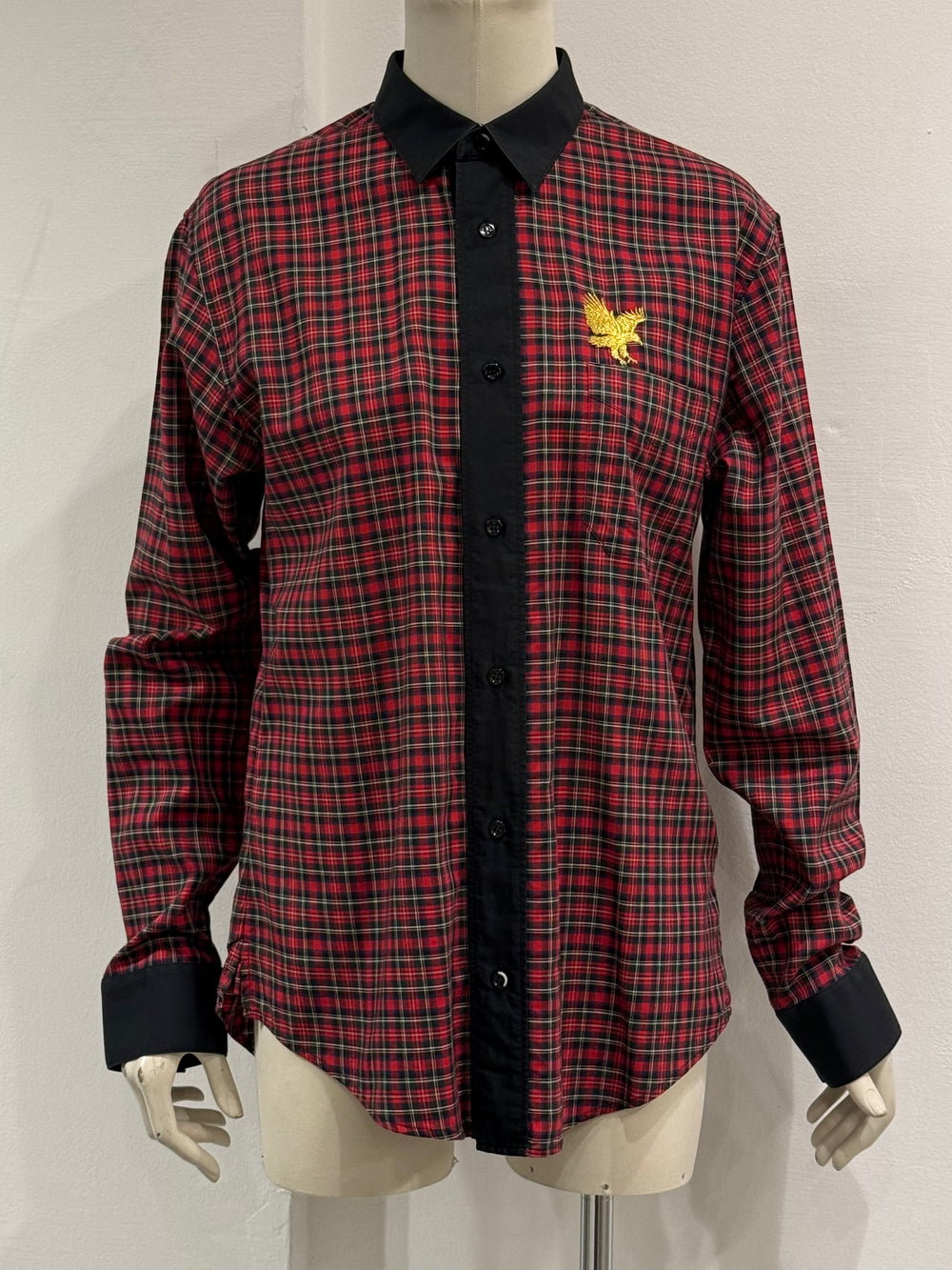 A/W2005 Dior by Hedi Slimane runway eagle embroidery check shirt