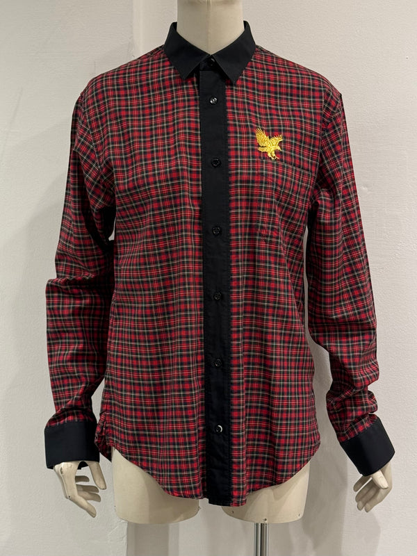A/W2005 Dior by Hedi Slimane runway eagle embroidery check shirt