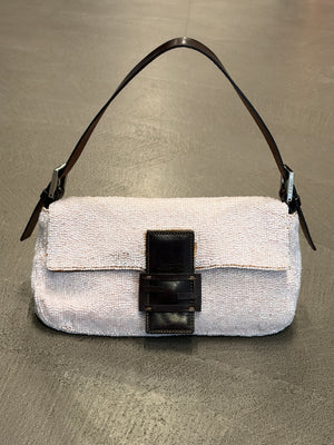 2000 Fendi limited edition embossed hand-beaded Baguette bag