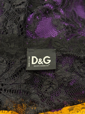 2000s Dolce & Gabbana lace double layer blouse
