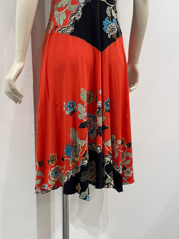 S/S 2003 Roberto Cavalli “chinoiseire” floral print dress