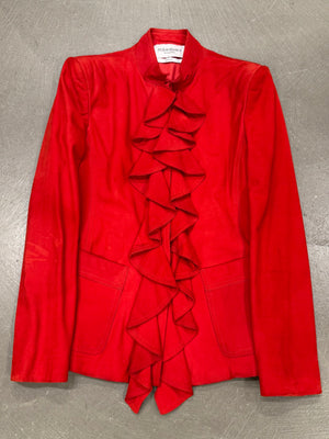 A/W2003 Yves Saint Laurent runway ruffled suede jacket