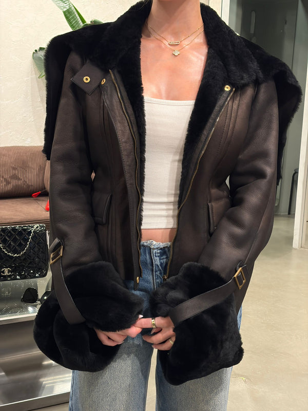 A/W2003 Gucci by Tom Ford shearling aviator jacket